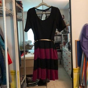 Short Sleeve Color Block Dress
